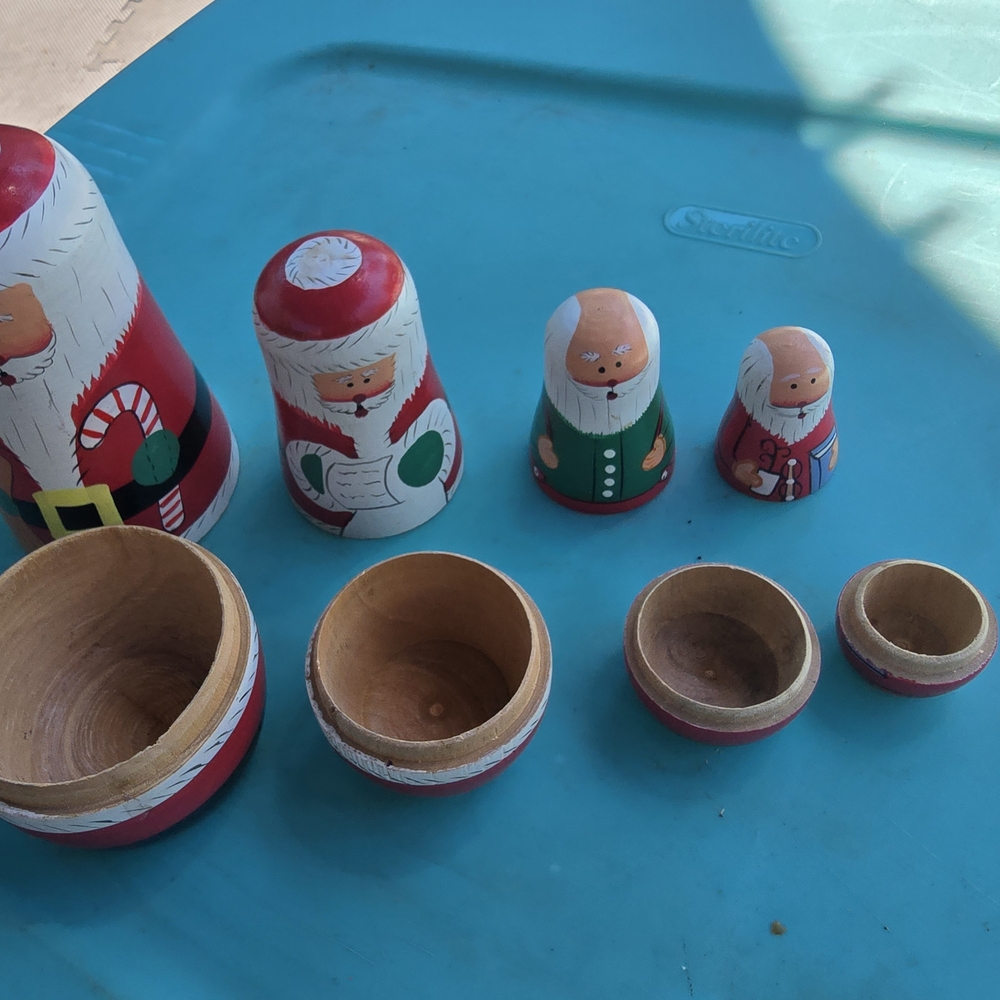 Wooden Santa Nesting Container Set - Picture 4 of 5